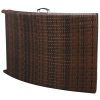 Folding Sun Loungers 2 pcs with Table Poly Rattan – Brown