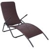 Folding Sun Lounger Poly Rattan – Brown