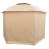 Garden Marquee Pavilion Tent with Curtains Hexagonal 360×265 cm – Beige