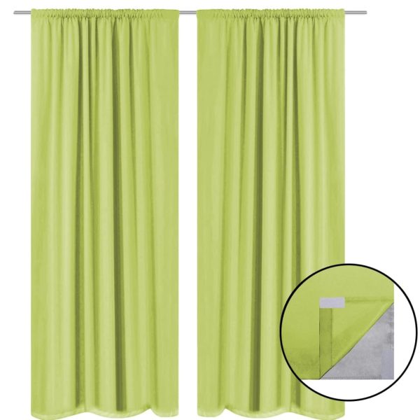 2 pcs Energy-saving Blackout Curtains Double Layer 140 x 245 cm – Green