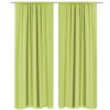 2 pcs Energy-saving Blackout Curtains Double Layer 140 x 245 cm – Green