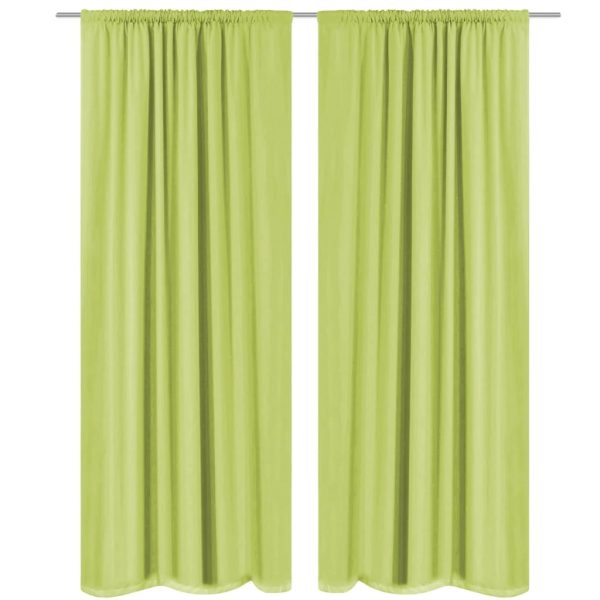 2 pcs Energy-saving Blackout Curtains Double Layer 140 x 245 cm – Green