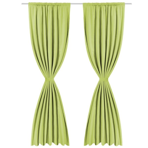 2 pcs Energy-saving Blackout Curtains Double Layer 140 x 245 cm – Green