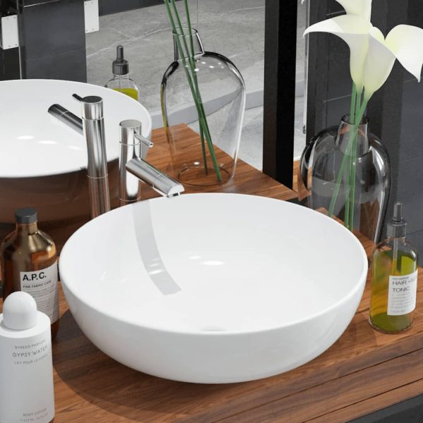 Basin Round Ceramic White 41.5×13.5 cm