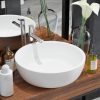 Basin Round Ceramic White 42×12 cm