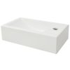 Basin with Faucet Hole Rectangular Ceramic White 46×25.5×12 cm