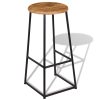 Bar Stools 2 pcs Solid Teak Wood