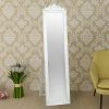 Free-Standing Mirror Baroque Style 160×40 cm – White