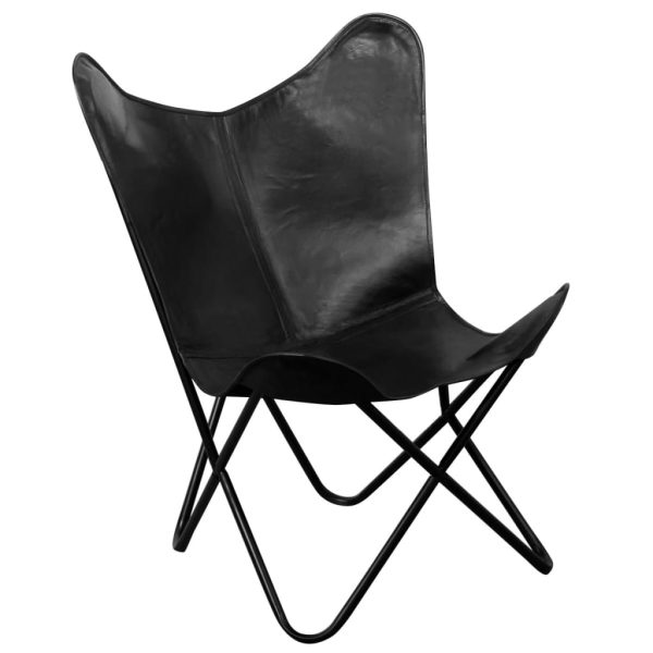 Butterfly Chair Real Leather – Black