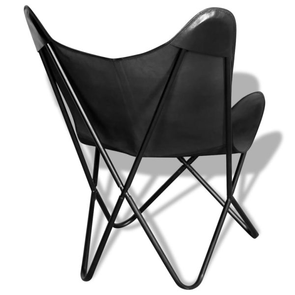 Butterfly Chair Real Leather – Black