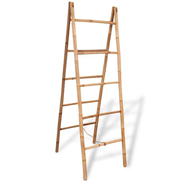 Double Towel Ladder with 5 Rungs Bamboo 50×160 cm