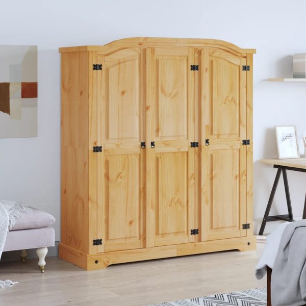 Wardrobe Mexican Pine Corona Range 3 Doors – Brown