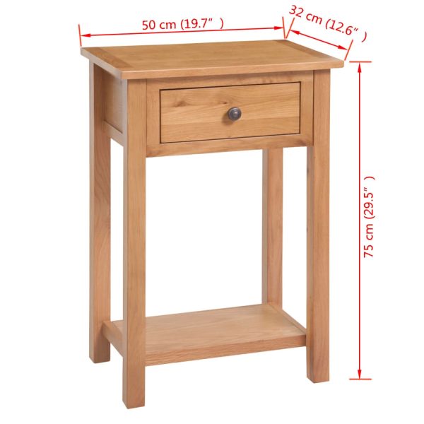 Console Table 50x32x75 cm Solid Oak Wood