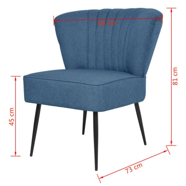 Cocktail Chair Blue Fabric