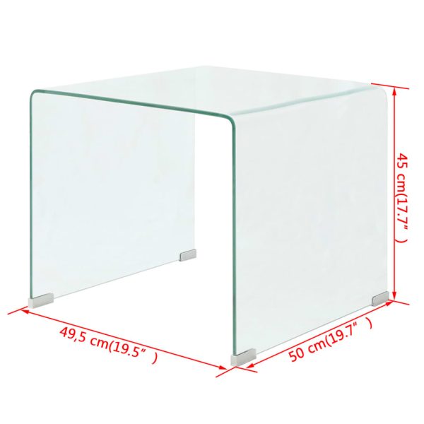 Coffee Table Tempered Glass 49.5x50x45 cm Clear