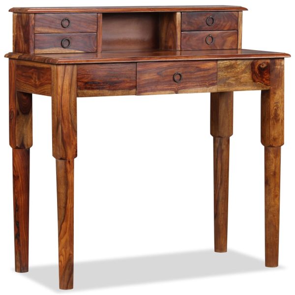 Writing Desk with 5 Drawers Solid Sheesham Wood 90x40x90 cm