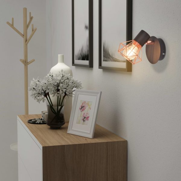 Wall Lamp 2 pcs E14 Black and Copper