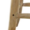 Bar Stool Real Leather and Solid Teak Wood