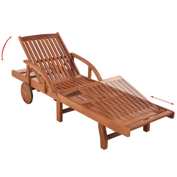 Sun Loungers 2 pcs with Table Solid Acacia Wood