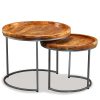 Carbondale Side Table Set 2 Pieces Solid Mango Wood