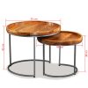 Carbondale Side Table Set 2 Pieces Solid Mango Wood