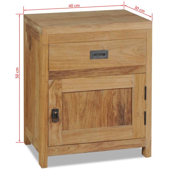 Rafael Bedside Cabinet Solid Teak 40x30x50 cm