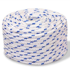 Marine Rope Polypropylene – 8 mm 100 m, White and Blue