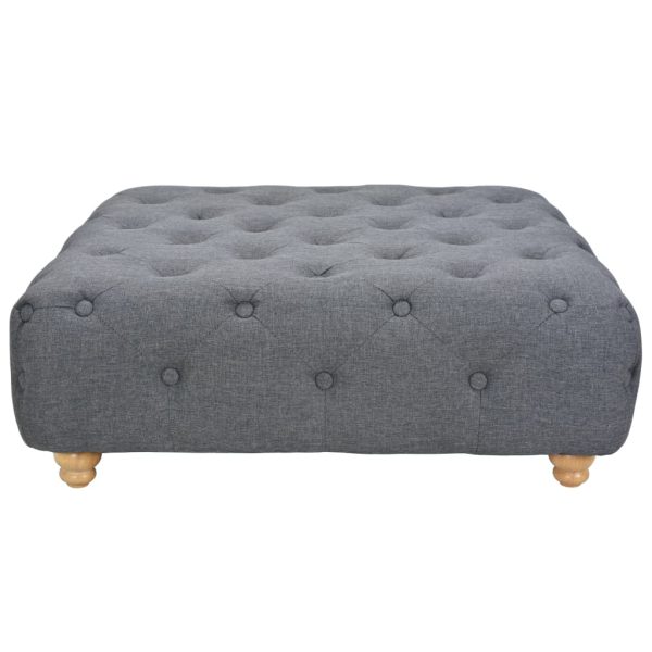 Pouffe Fabric 80x80x30 cm Dark Grey