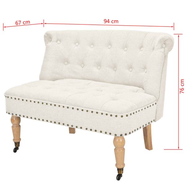 Voorhees Loveseat Fabric 94x67x76 cm White