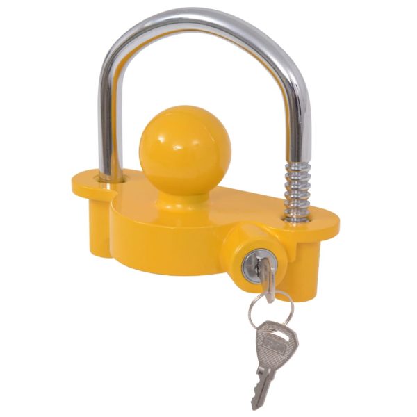 Trailer Lock with 2 Keys Steel and Aluminium Alloy Yellow