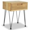 Peebles Bedside Cabinet 40x30x50 cm Solid Teak