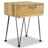 Peebles Bedside Cabinet 40x30x50 cm Solid Teak