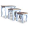 Nesting Table Set 3 Pieces Solid Reclaimed Wood