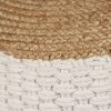 Woven/Knitted Pouffe Jute Cotton 50×35 cm White