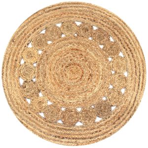 Area Rug Braided Design Jute Round