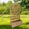 Garden Raised Bed with Trellis Bamboo – 70 cm