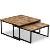 2 Piece Nesting Coffee Table Set Solid Reclaimed Teak