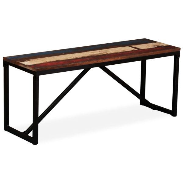 Bench Solid Reclaimed Wood – 110x35x45 cm, MULTICOLOUR