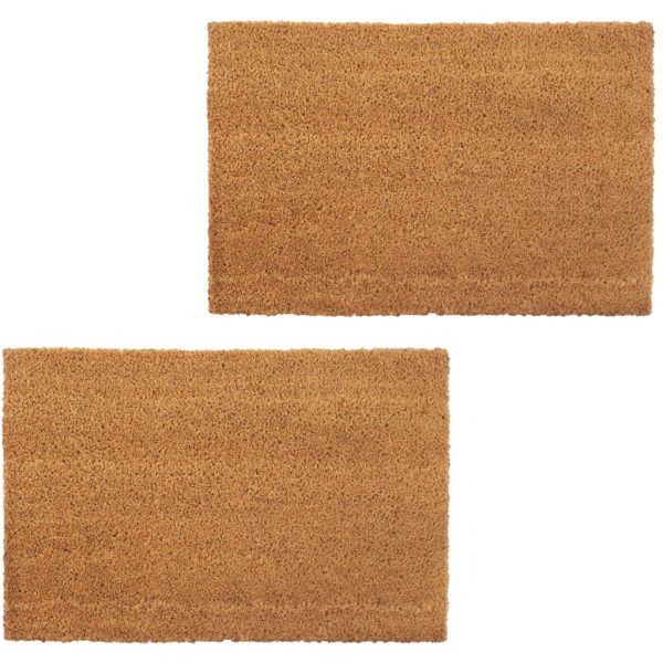 Doormats 2 pcs Coir 24 mm 40×60 cm Natural