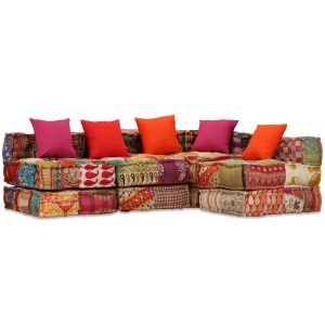 Deerfield 4-Seater Modular Pouffe Fabric