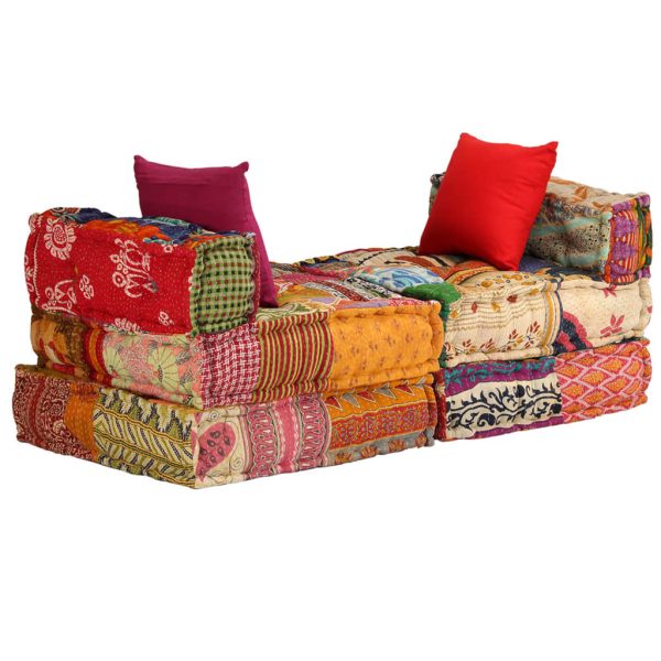 Scottsdale 3-Seater Modular Pouffe Fabric – Patchwork