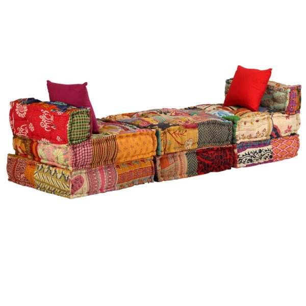 Scottsdale 3-Seater Modular Pouffe Fabric – Patchwork