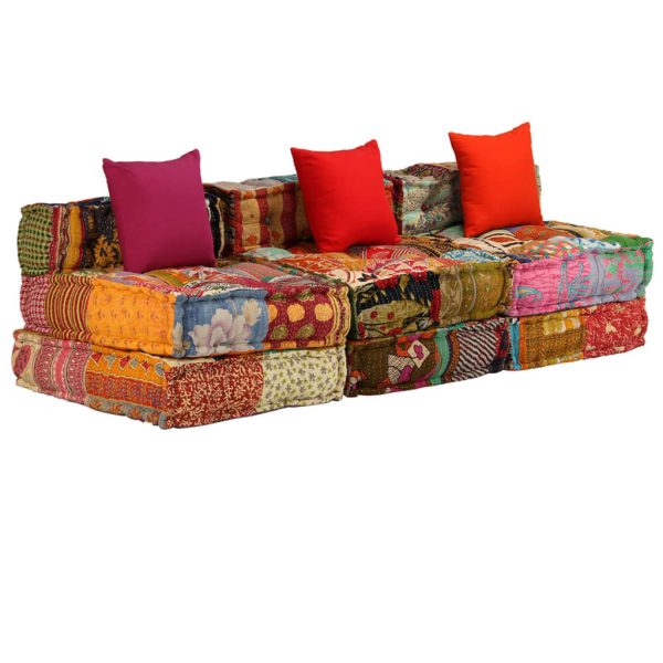 Scottsdale 3-Seater Modular Pouffe Fabric – Patchwork