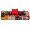 Ansonia 2-Seater Modular Pouffe Patchwork Fabric