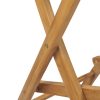 Folding Outdoor Bar Stools 2 pcs Solid Teak Wood