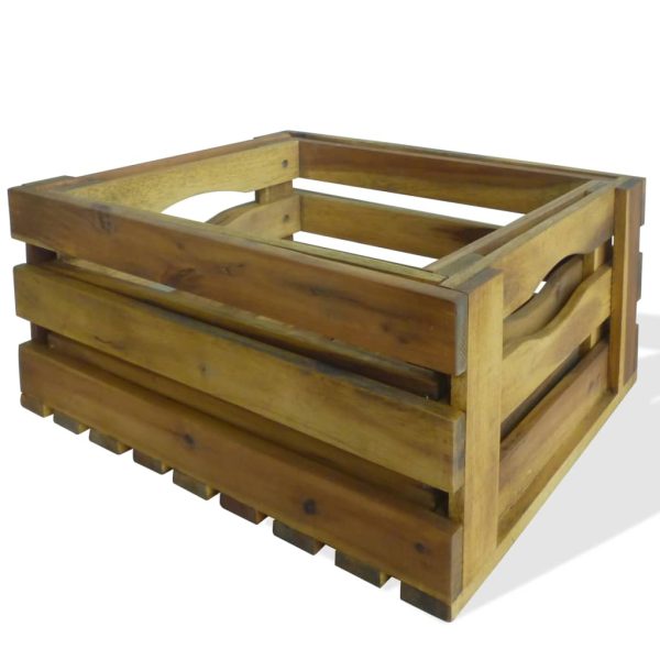 Apple Crate Set 2 Pieces Solid Acacia Wood