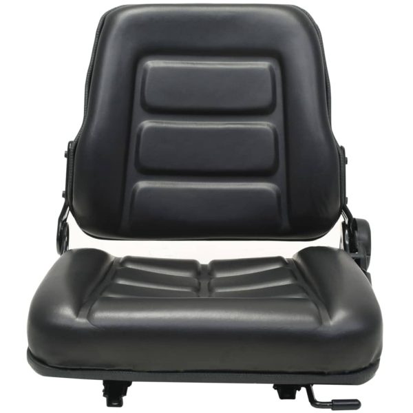 Forklift & Tractor Seat with Adjustable Backrest Black