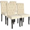 Dining Chairs Fabric – Cream, 4