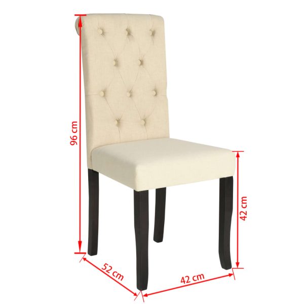 Dining Chairs Fabric – Cream, 4