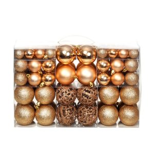 100 Piece Christmas Ball Set 3/4/6 cm – Rose/Gold